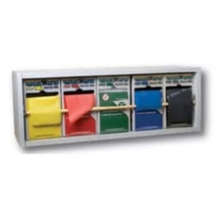 Cando International Plastic Exercise Band Rack with 5 x 100 Yard Perf 100 Latex Free Set - 5 Roll 1308209